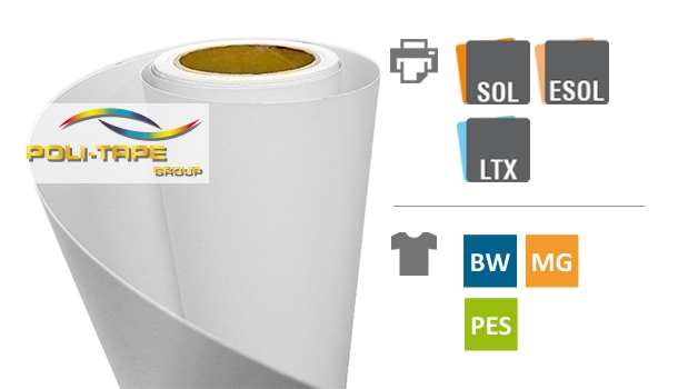 Poli-Tape ULTIMATE PRINT SOFT GLOSS 4031, 80 µ, weiß glänzend, bedruckbare Flexfolie für ECO-Solvent-, Solvent Tinten